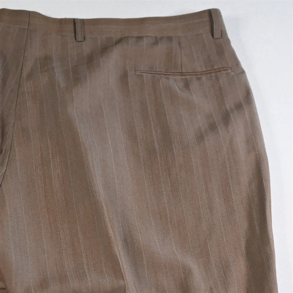 Pallini 52L 44x28 Brown Striped Boxy Baggy Mens‎ Jacket Pants Suit